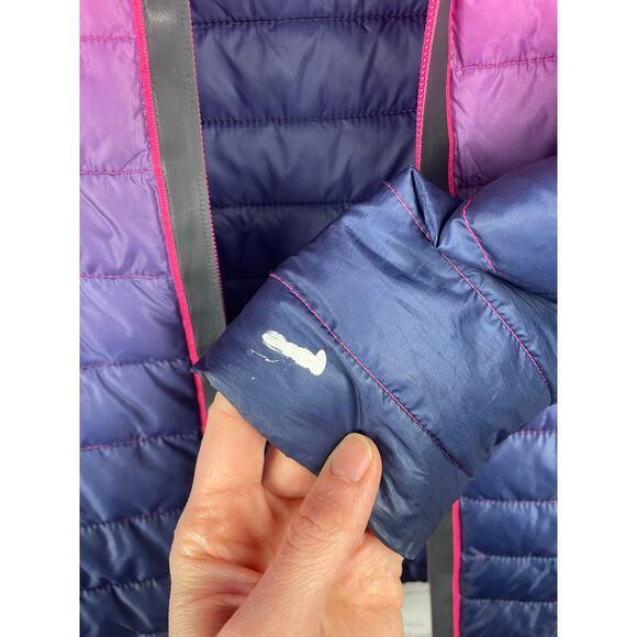 Superdry Power Fade Jacket Pink Purple Ombre Fur Lined Hood Size US 2 Ski Coat - Picture 15 of 15